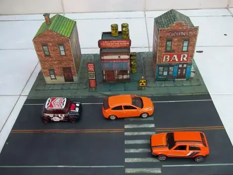 hotwheels maisto diorama exhibidor