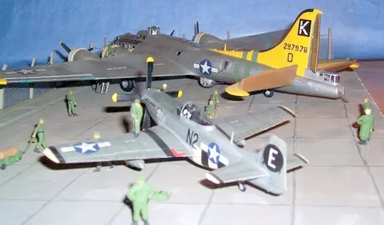 modelismo militar diorama b17 y p51 maquetas armadas